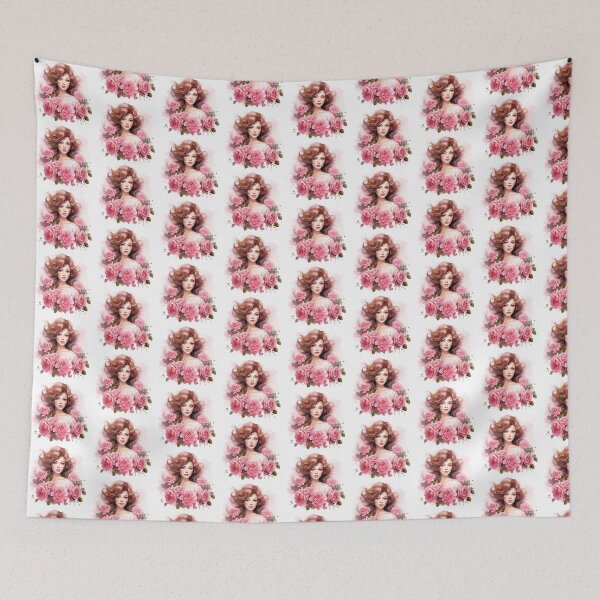 Item preview, Pink Rose Girl | Elegant Floral Aesthetic Art designed and sold by Mandayartstudio.