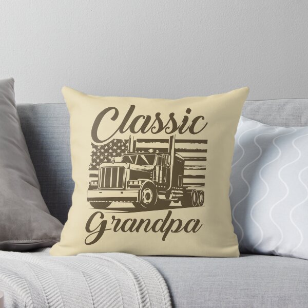 Item preview, Classic Grandpa Semi Truck – Vintage Retro American Flag Trucker Design designed and sold by Dmetalx Art Apparel.