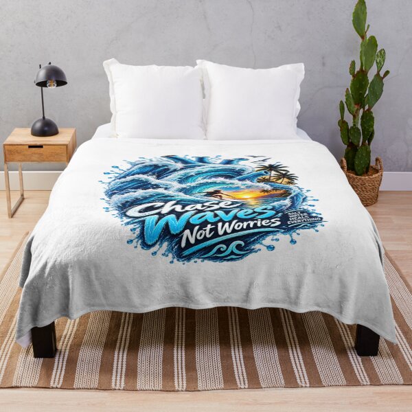 Item preview, Chase Waves Not Worries – Surfer Ocean Wave Heart Art designed and sold by The Happiness Market .