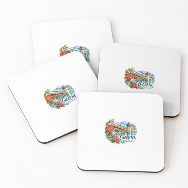 Item preview, Lucerne Chapel Bridge Floral Watercolor designed and sold by skyartdesign.