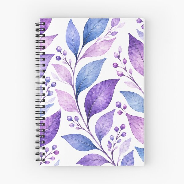 Item preview, Purple Blue Watercolor Botanical Leaves designed and sold by Dew Drop Designs.