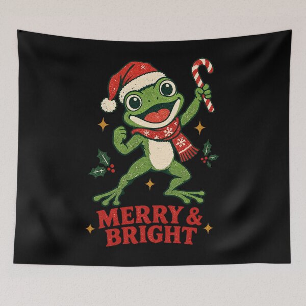 Item preview, Merry And Bright Frog Holiday designed and sold by HeleneKarlsen.