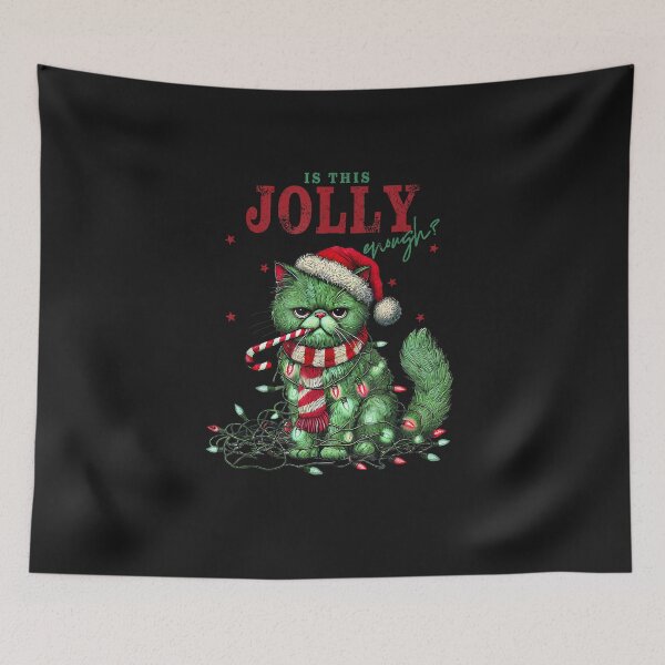Item preview, Is This Jolly Enough Xmas Cat designed and sold by FrankIsabel.