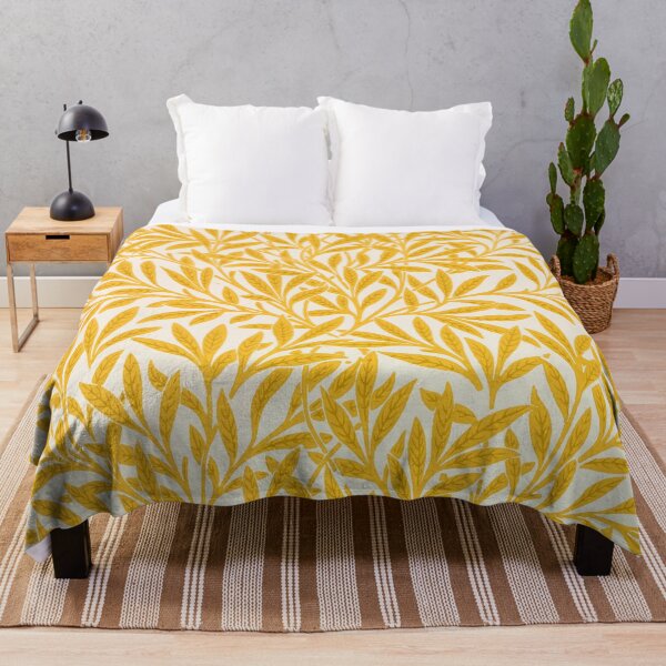 Item preview, William Morris Willow Gold White Pattern designed and sold by AuraMuse Studio.