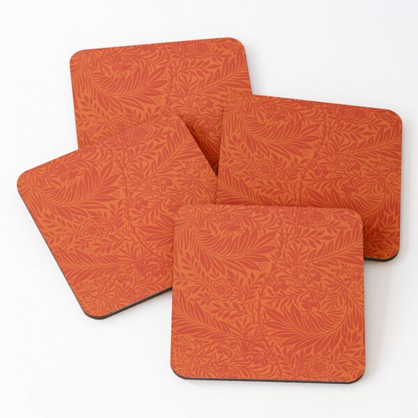 Item preview, William Morris Larkspur Vermilion Orange Pattern designed and sold by AuraMuse Studio.