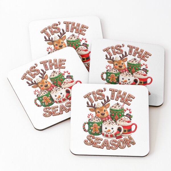 Item preview, Tis The Season Cute Christmas Reindeer Hot Cocoa Mugs Festive Holiday Design designed and sold by Echala.