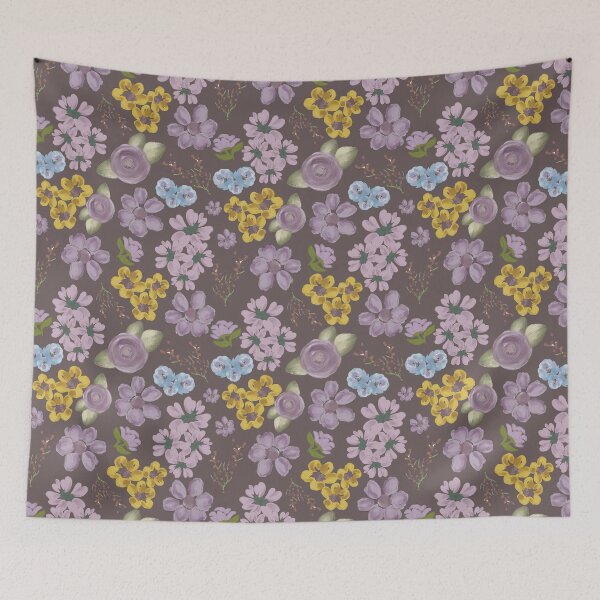 Item preview, Botanical Meadow Antique Violet Seamless Pattern designed and sold by Jyoti Digital Artist.