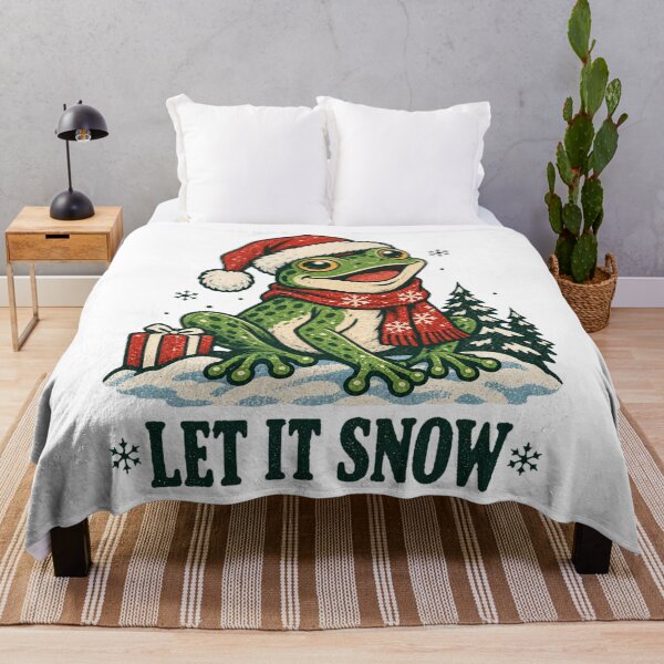 Item preview, Let It Snow Christmas Frog designed and sold by HeleneKarlsen.