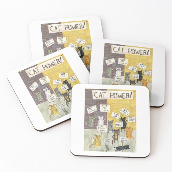 Item preview, Cat protest cute poster designed and sold by ellmoswrld.