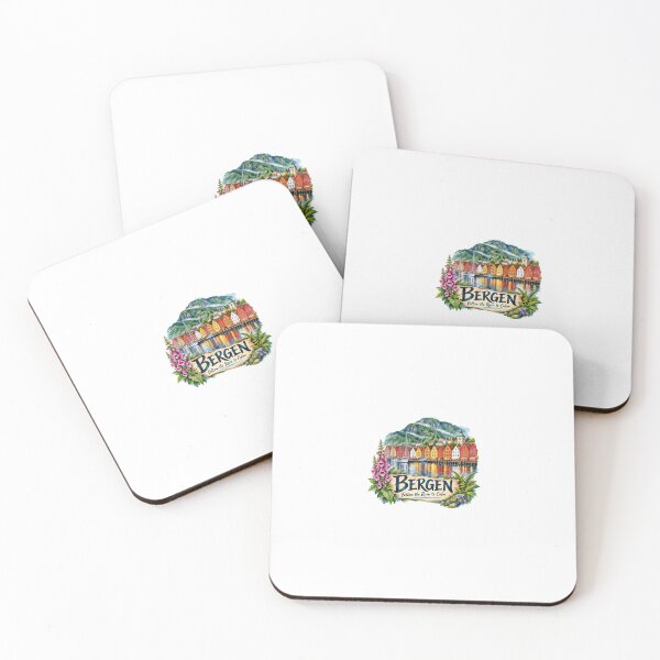 Item preview, Bergen Bryggen Waterfront Floral Watercolor designed and sold by skyartdesign.