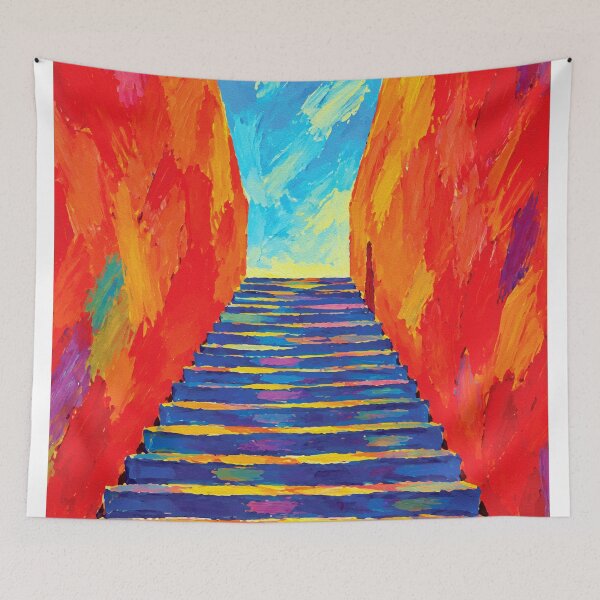 Item preview, Colorful Staircase Painting, Fauvist Style Art designed and sold by RamyGallery.