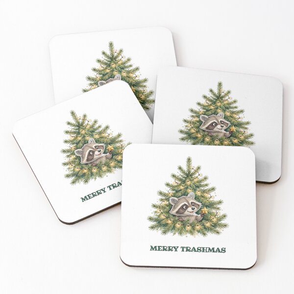 Item preview, Merry Trashmas - Cute Raccoon in Christmas Tree with Lights designed and sold by Foriart.