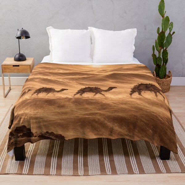 Item preview, Sahara Desert Camel Caravan, Vintage Monochrome Desert Art, African Wildlife, African Arts designed and sold by GoodPlaceToShop.