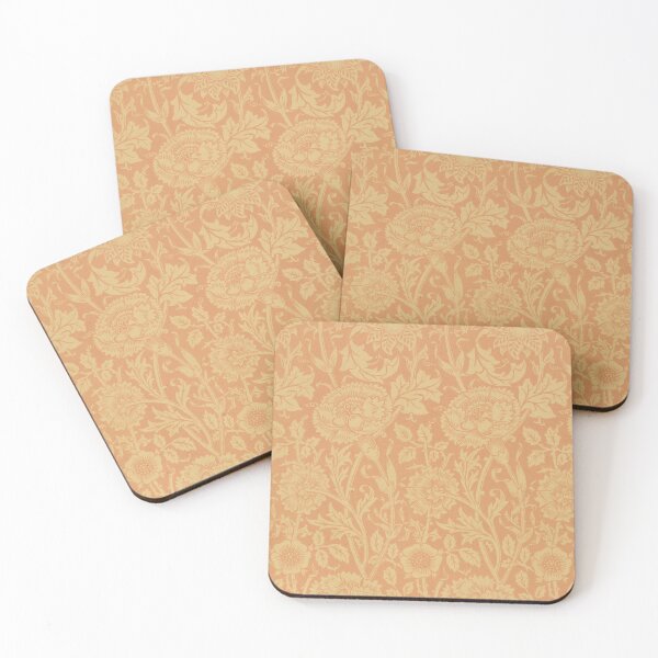 Item preview, William Morris Pink Rose Coral Cream Pattern designed and sold by AuraMuse Studio.