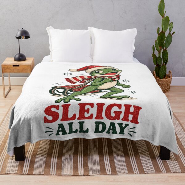 Item preview, Sleigh All Day Christmas Frog designed and sold by HeleneKarlsen.