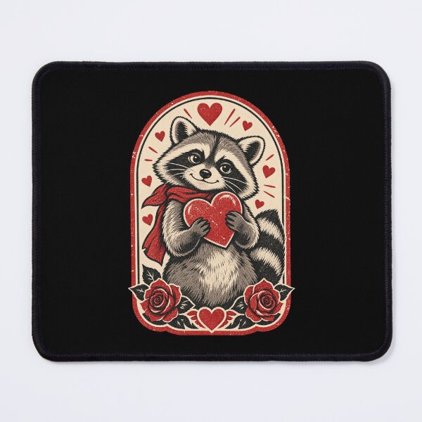 Item preview, Cute Valentine Raccoon Love Graphic designed and sold by HeleneKarlsen.