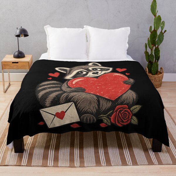 Item preview, Cute Raccoon Holding A Red Heart designed and sold by HeleneKarlsen.