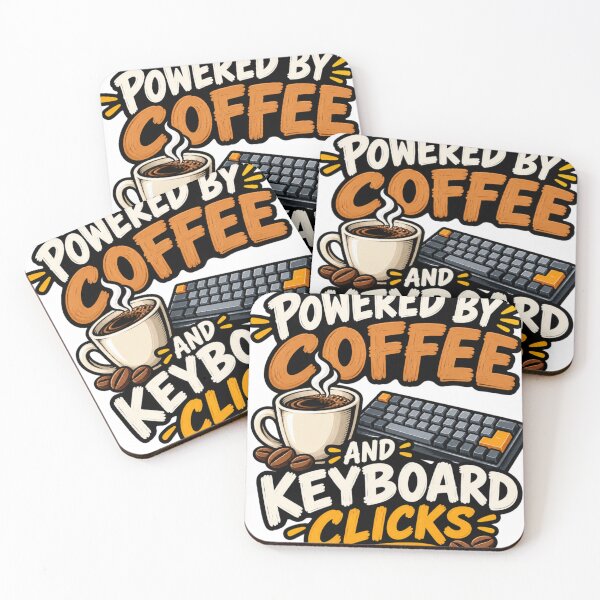 Item preview, Powered By Coffee And Keyboard Clicks - Mechanical Keyboard Lover designed and sold by The Happiness Market .