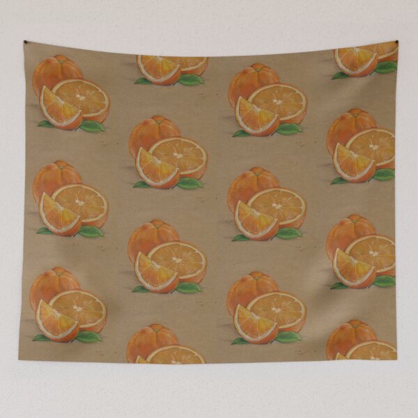 Item preview, Oranges Still Life Colored Pencil Citrus Art designed and sold by PixelBrujeria.