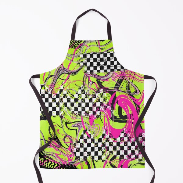 Item preview, Neon Swirl Checkered Pattern Cyber Y2K Scenecore Aesthetic designed and sold by Side By Side Studio.