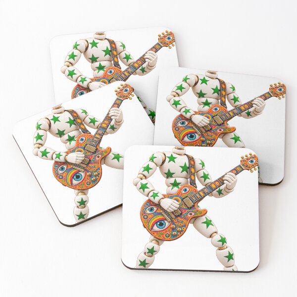 Item preview, Green Star Toy With Psychedelic Guitar designed and sold by Slyfish.