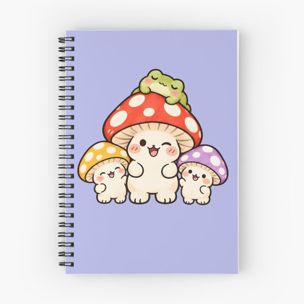Item preview, Kinoko Kawaii Mushroom Trio with Sleeping Frog Japanese Cute Art designed and sold by Marti’s Shop Corner.