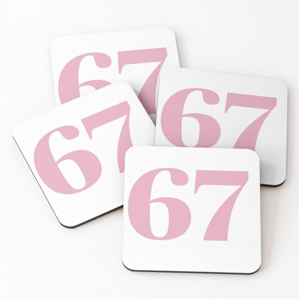 Item preview, Cute Pink Number 67 Aesthetic Typography designed and sold by yuennbunn.