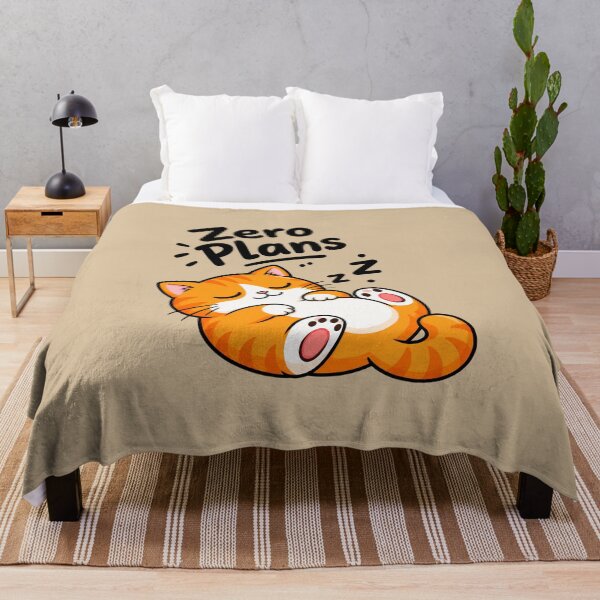 Item preview, Zero Plans – Lazy Orange Cat Funny Design designed and sold by Vayro cartoons.