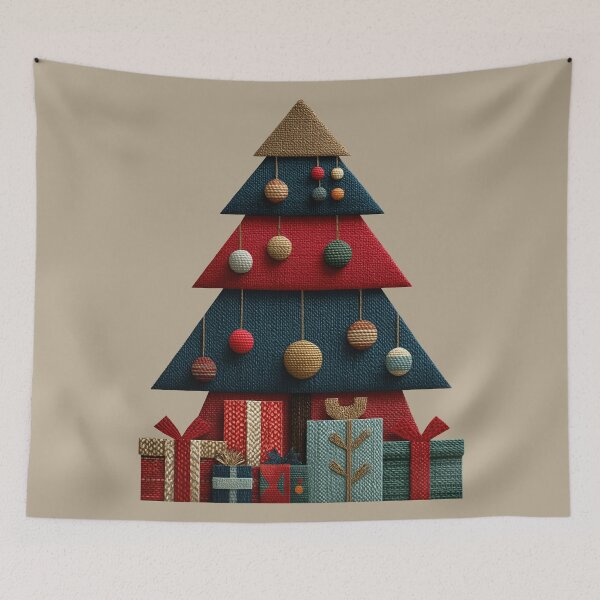 Item preview, Textured Knit Geometric Christmas Tree Art designed and sold by colorful-white.