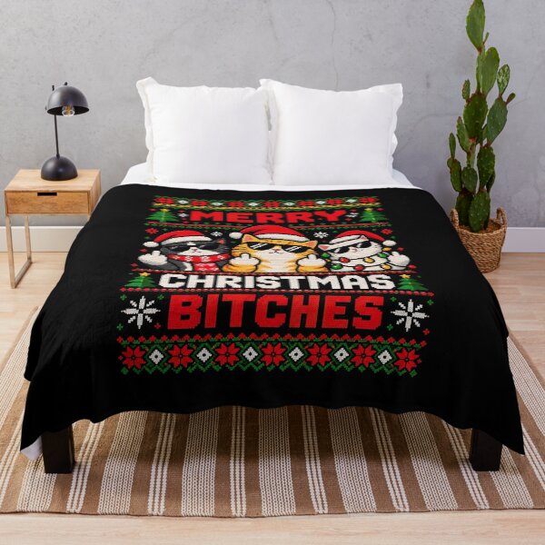 Item preview, Cat Christmas Meme, Middle Finger Cat Ugly Sweater designed and sold by graphic-genie.