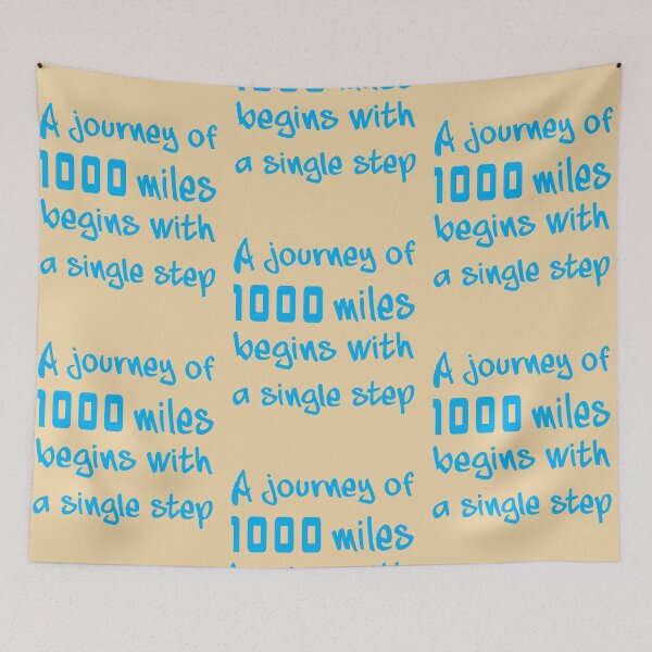 Item preview, A journey of 1000 miles begins with a single step, Motivational quotes, positive words and inspirational sayings for encouraging to do the best in your life. designed and sold by Quotesgallery.