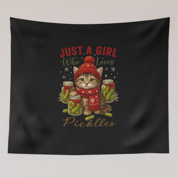 Item preview, Just a Girl Who Loves Pickles Cute Cat designed and sold by FrankIsabel.