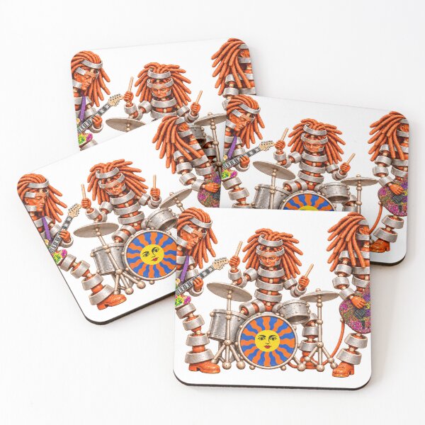 Item preview, Orange Dreadlock Robot Rock Band designed and sold by Slyfish.
