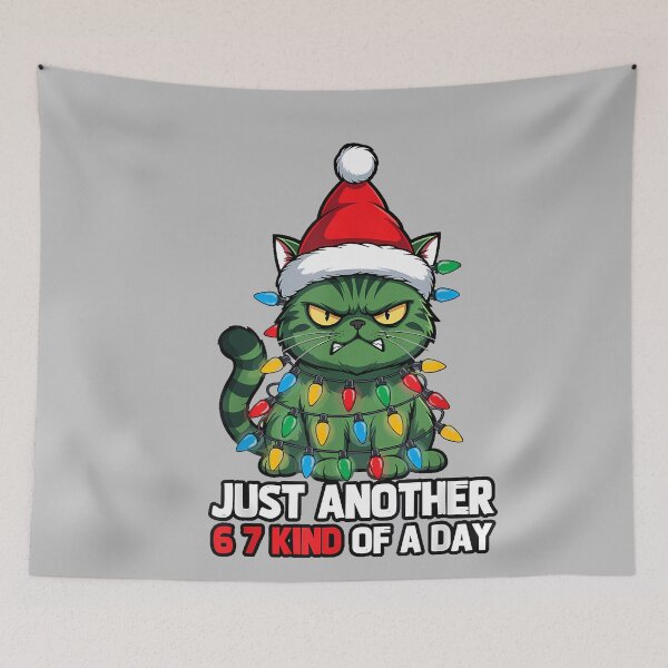 Item preview, Bad Cat Christmas Lights Bah Humbug 6 7 Meme Gen Z Xmas designed and sold by mjohnson9.