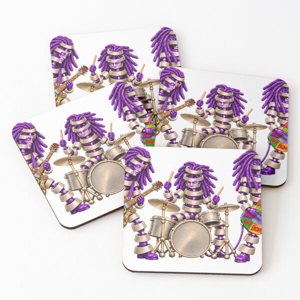 Item preview, Purple Dreadlock Robot Rock Trio designed and sold by Slyfish.