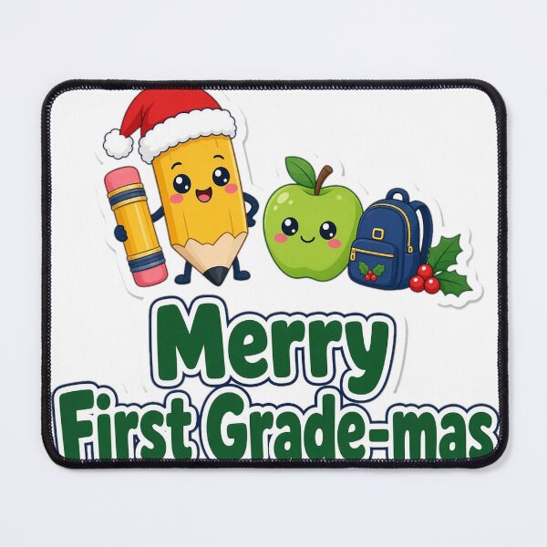 Aperçu de l'œuvre First Grade Christmas Merry First Grade-mas Gift créée et vendue par Soft Merch.