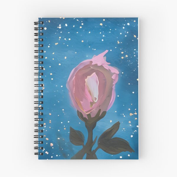 Item preview, Pink Rose Bud Starry Night Acrylic Painting designed and sold by Cozyworld Studio.