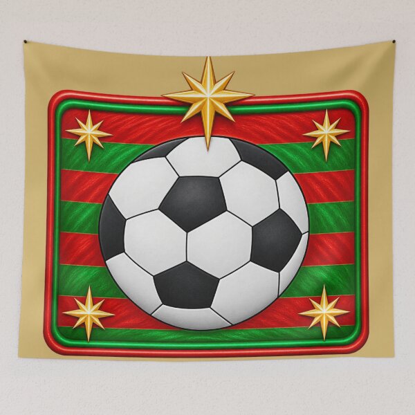 Item preview, Christmas Soccer Ball Emblem – Red and Green Holiday designed and sold by annenambiro.