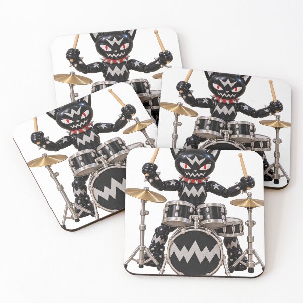 Item preview, Black Cat Punk Rock Drummer designed and sold by Slyfish.