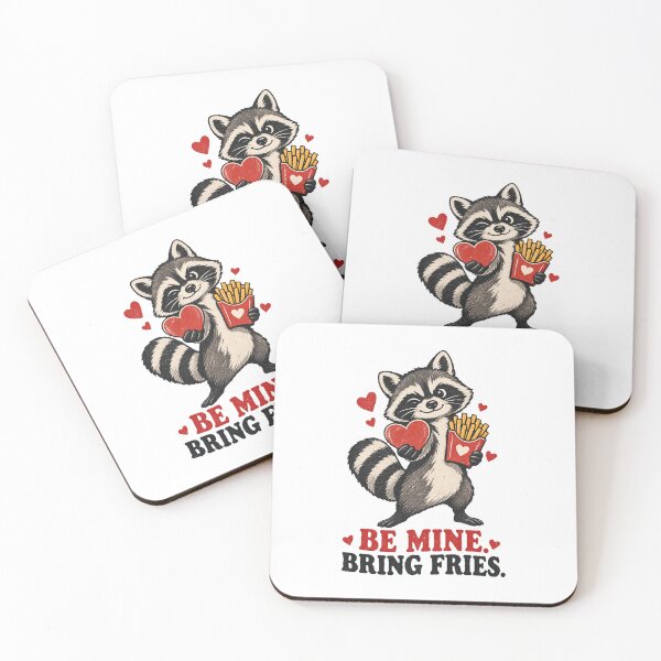 Item preview, Be Mine Bring Fries Raccoon designed and sold by HeleneKarlsen.