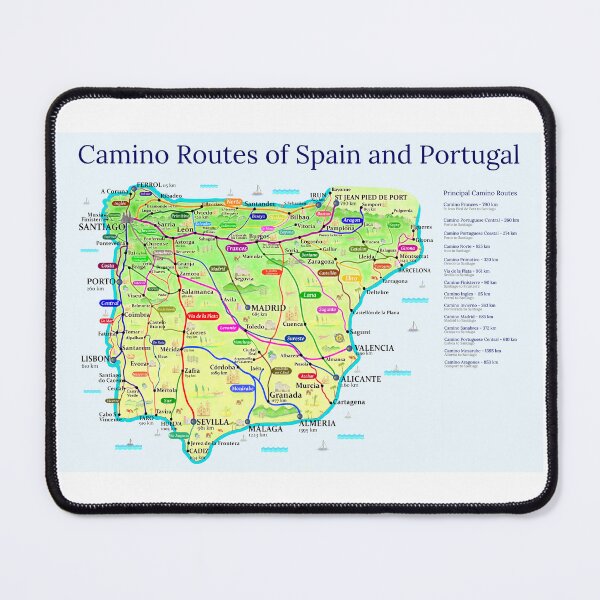 Item preview, Map of Camino de Santiago Routes in Spain and Portugal designed and sold by Inspiring Maps.