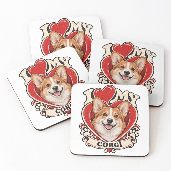 Item preview, I Love My Corgi - Retro Heart designed and sold by Mystik-Media.