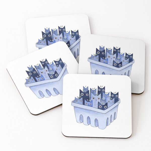 Item preview, Cute Blue Cat Sprouts Plant Basket Watercolor designed and sold by EbasiMolynex.