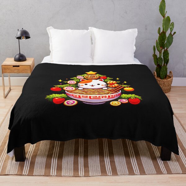 Item preview, Kawaii Christmas Cat Ramen Tree Art designed and sold by FrankIsabel.