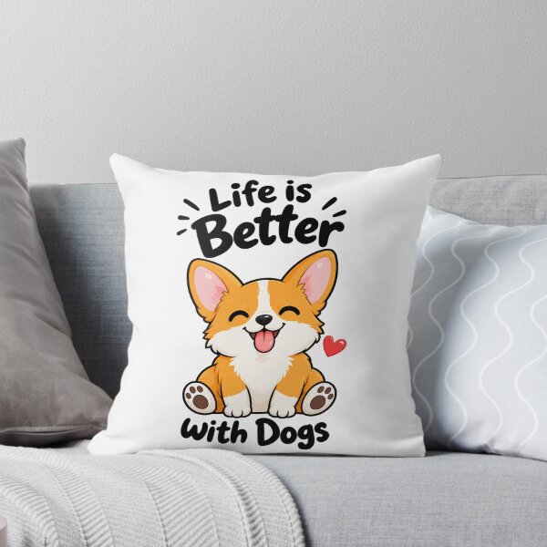 Item preview, Life Is Better With Dogs Cute Corgi Puppy Cartoon designed and sold by Vayro cartoons.
