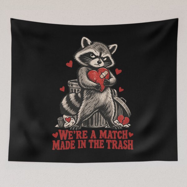 Item preview, Match Made In The Trash Raccoon designed and sold by HeleneKarlsen.
