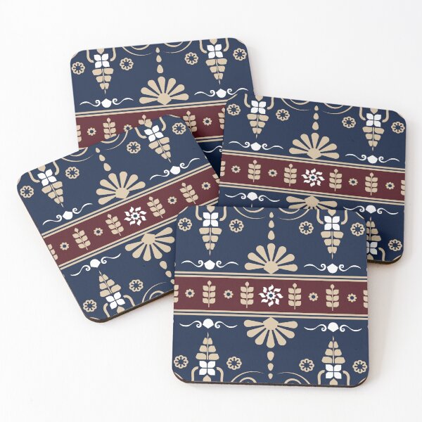 Item preview, Elegant Heritage Floral Pattern in Navy and Burgundy for a Timeless Decorative Style designed and sold by CHANCHANAI.