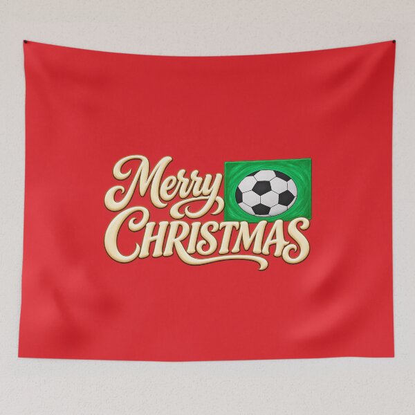 Item preview, Merry Christmas Soccer Ball – Pearl Ivory Calligraphy Design designed and sold by annenambiro.
