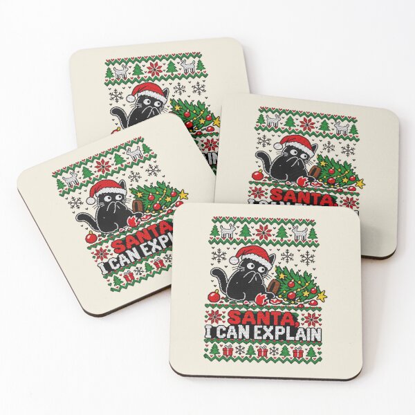 Item preview, Dear Santa I Can Explain Funny Black Cat Ugly Christmas Sweater designed and sold by graphic-genie.