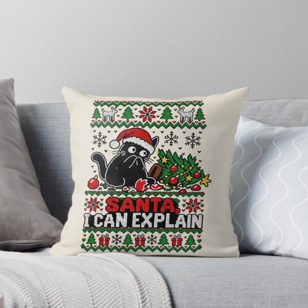 Item preview, Dear Santa I Can Explain Funny Black Cat Ugly Christmas Sweater designed and sold by graphic-genie.